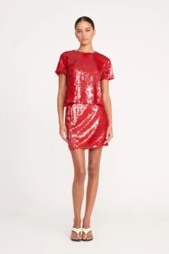 QUINCY TOP | POINSETTIA 3 QUINCY TOP | POINSETTIA -Staud Store QUINCY TOP POINSETTIA 0356 web