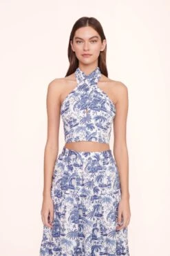 SEA SKIRT | BLUE TOILE 5 SEA SKIRT | BLUE TOILE -Staud Store SMOCKED KAI TOP BLUE TOILE SEA SKIRT BLUE TOILE 00404 web 1