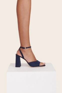 SOLANGE HEEL | NAVY -Staud Store SOLANGE HEEL NAVY GROSGRAIN 1 web