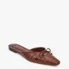 GINA MULE | BROWN CROC EMBOSSED 1 GINA MULE | BROWN CROC EMBOSSED -Staud Store STAUD GINA BROWN CROC SLIDE 159