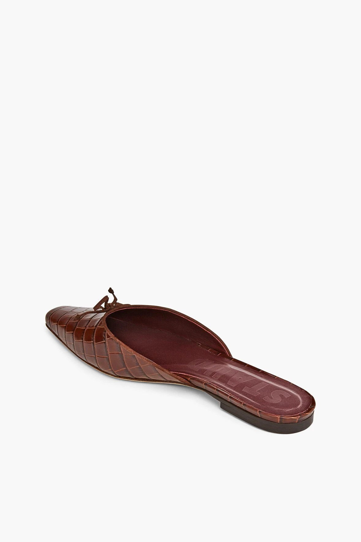 GINA MULE | BROWN CROC EMBOSSED GINA MULE | BROWN CROC EMBOSSED -Staud Store STAUD GINA BROWN CROC SLIDE 164