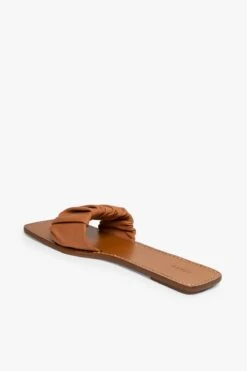 NINA RUCHED SANDAL | TAN -Staud Store STAUD MAYA RUCHED SANDAL TAN NAPPA SPRING 21 42