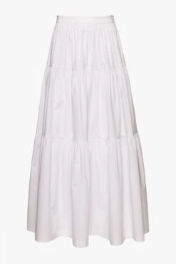 SEA SKIRT | WHITE -Staud Store STAUD SEA SKIRT WHITE POPLIN SPRING 21 1