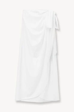 ANGELICA COVERUP SKIRT | WHITE -Staud Store STAUD ANGELICA WRAP SKIRT WHITE SUPF 23 ECOM 1 1