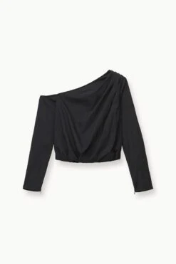 ANIKA TOP | BLACK -Staud Store STAUD ANIKA WOVENSHIRT BLACK FALL 23 ECOM 1