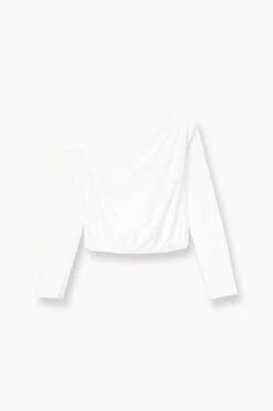 ANIKA TOP | WHITE -Staud Store STAUD ANIKA WOVENSHIRT WHITE FALL 23 ECOM 1 1