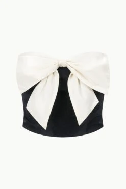 ATTICUS TOP | BLACK IVORY -Staud Store STAUD ATTICUSTOP BLACKIVORY ECOM 1