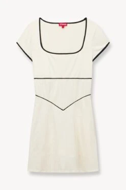BACKSPIN DRESS | IVORY BLACK -Staud Store STAUD BACKSPIN DRESS IVORY BLACK SUPF 23 ECOM 1