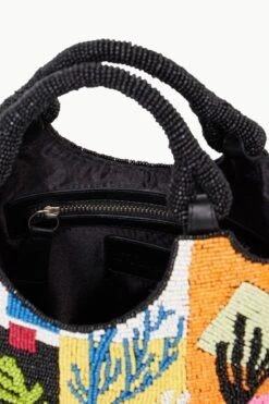 BEADED COTE BAG | CORAL PATCHWORK -Staud Store STAUD BEADEDCOTE BAG CORALPATCHWORK SUPF 23 ECOM 3