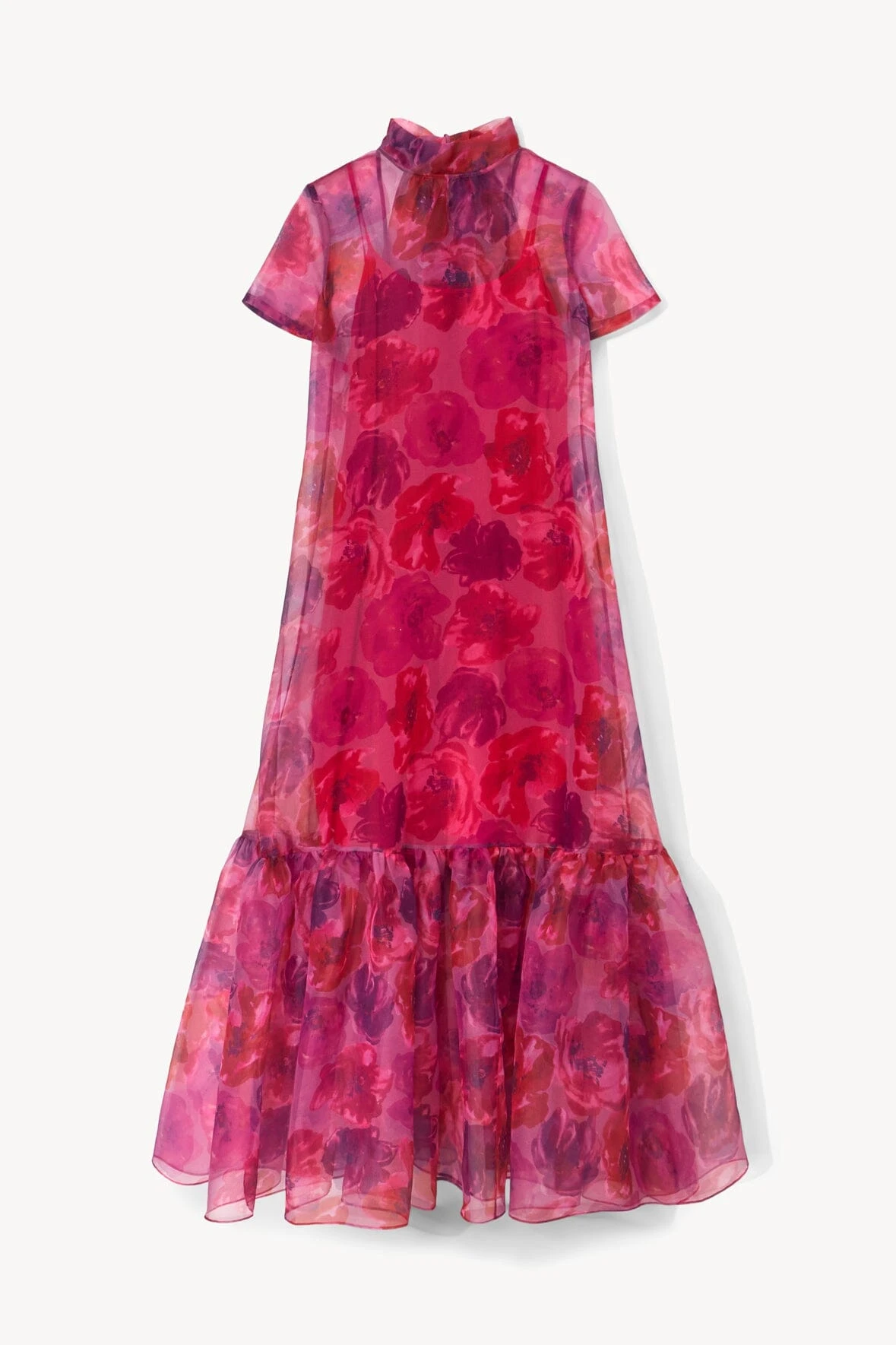 CALLUNA DRESS | MAGENTA PAINTED FLORAL CALLUNA DRESS | MAGENTA PAINTED FLORAL -Staud Store STAUD CALLUNA DRESS MAGENTAPAINTEDFLORAL HOLIDAY 22 ECOM 1