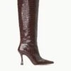 CAMI BOOT | ESPRESSO CROC EMBOSSED 1 CAMI BOOT | ESPRESSO CROC EMBOSSED -Staud Store STAUD CAMI BOOT ESPRESSO FALL 23 ECOM 1 2