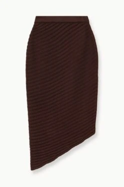 CANTILEVER SKIRT | DARK CHOCOLATE -Staud Store STAUD CANTILEVER SKIRT DARKCHOCOLATE FALL 23 ECOM 1