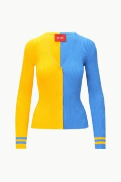 THE STAUD NFL CARGO SWEATER | LOS ANGELES CHARGERS -Staud Store STAUD CARGOSWEATERXNFL SWEATER LOSANGELESCHARGERS FANATICS 23 ECOM 1