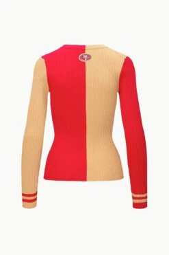 THE STAUD NFL CARGO SWEATER | SAN FRANCISCO 49ERS -Staud Store STAUD CARGOSWEATERXNFL SWEATER SANFRANCISCO49ERS FANATICS 23 ECOM 2
