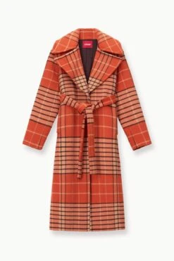 CARVER COAT | PERSIMMON MEGA PLAID -Staud Store STAUD CARVER COAT PERSIMMONMEGAPLAID FALL 23 ECOM 1