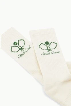 PICKLEBALL SOCKS | IVORY -Staud Store STAUD COURT SOCKS IVORY SUPF 23 ECOM 2