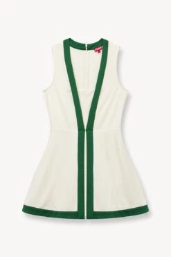 CROSS-COURT DRESS | IVORY COURT GREEN -Staud Store STAUD CROSS COURT DRESS IVORY GREEN SUPF 23 ECOM 1