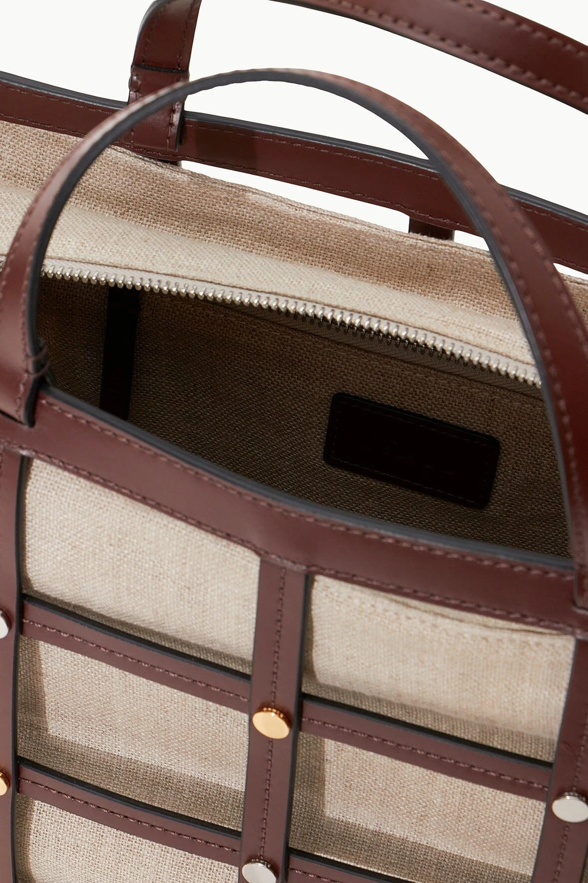 EMMA TOTE | MAHOGANY NATURAL EMMA TOTE | MAHOGANY NATURAL -Staud Store STAUD EMMATOTE BAG MAHOGANYNATURAL SUPF 23 ECOM 4