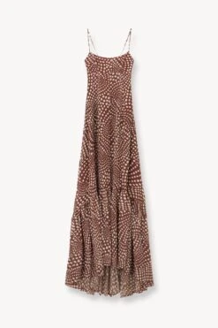 FLORENCE DRESS | CLOVE WAVY DOT -Staud Store STAUD FLORENCE DRESS CLOVE WAVY DOTS SUPF 23 ECOM 1