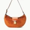 MARIKE BAG | TOBACCO SUEDE -Staud Store STAUD GWEN CLUTCH TAN SUPF 23 ECOM 1 2