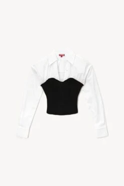 HAZEL TOP | BLACK WHITE -Staud Store STAUD HAZEL TOP BLACKWHITE FALL 22 ECOM 1