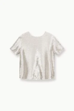 INGRID TOP | SILVER -Staud Store STAUD INGRID KNITTOP SILVER FALL 23 ECOM 1