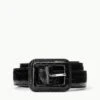 JEANS BELT | BLACK CROC EMBOSSED 2 JEANS BELT | BLACK CROC EMBOSSED -Staud Store STAUD JEANS BELT BLACK SUPF 23 ECOM 1