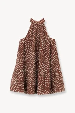 MARLOWE DRESS | CLOVE WAVY DOT -Staud Store STAUD MARLOWE DRESS CLOVE WAVY DOTS SUPF 23 ECOM 1