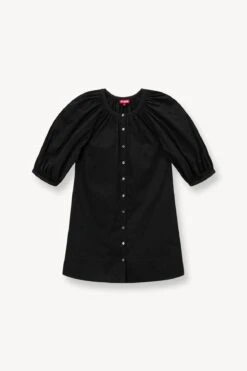 MINI VINCENT DRESS | BLACK -Staud Store STAUD MINI VINCENT DRESS BLACK SPRING 23 ECOM 1