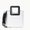 MINI SHIRLEY LEATHER BAG | WHITE BLACK 1 MINI SHIRLEY LEATHER BAG | WHITE BLACK -Staud Store STAUD MINISHIRLEY BAG WHITEBLACK SPRING 23 ECOM 1
