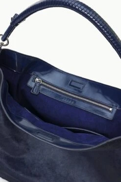 PERRY BAG | NAVY HAIRCALF -Staud Store STAUD PARRYHOBO BAG NAVY FALL 23 ECOM 4