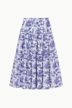 SEA SKIRT | BLUE TOILE 6 SEA SKIRT | BLUE TOILE -Staud Store STAUD SEA SKIRT BLUETOILE SPRING 23 ECOM 1