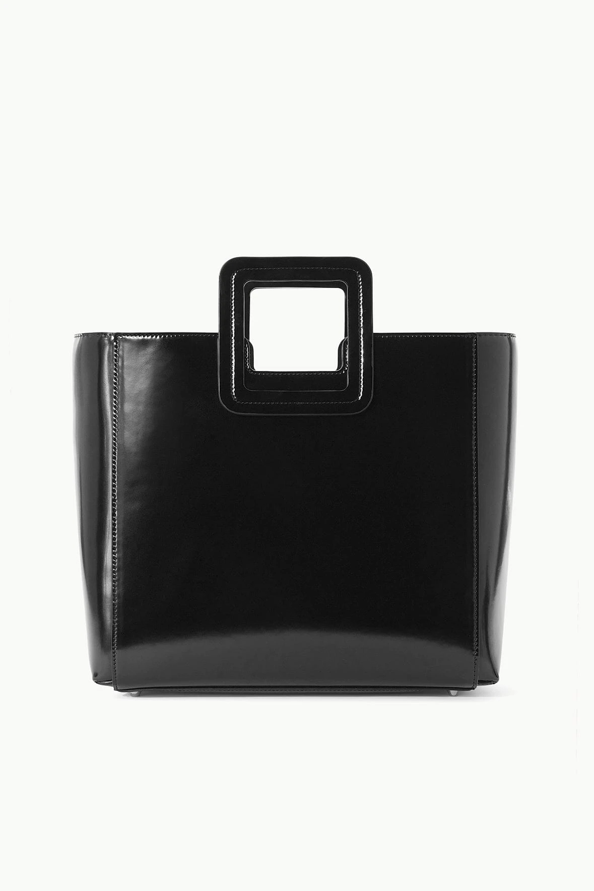 SHIRLEY LEATHER BAG | BLACK POLISHED SHIRLEY LEATHER BAG | BLACK POLISHED -Staud Store STAUD SHIRLEYLEATHER TOTE BLACK FALL 23 ECOM 2
