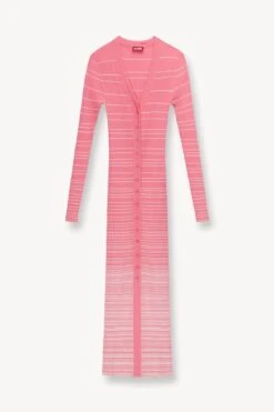 SHOKO SWEATER | CORAL PINK WHITE -Staud Store STAUD SHOKO SWEATER CORAL PINK WHITE SUPF 23 ECOM 1 1