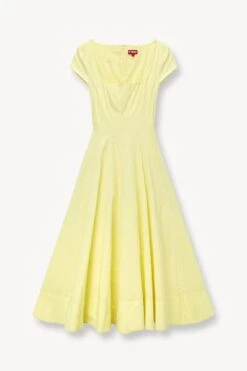 SHORT SLEEVE WELLS DRESS | SUNRAY -Staud Store STAUD SHORT SLEEVE WELLS DRESS SUNRAY SPRING 23 ECOM 1 1