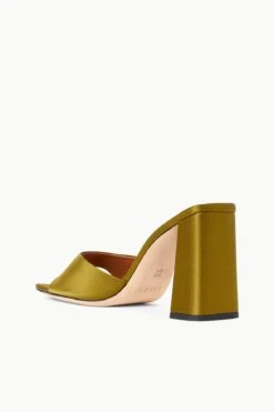 SLOANE HEEL | OLIVE SATIN 4 SLOANE HEEL | OLIVE SATIN -Staud Store STAUD SLOANE HEEL OLIVESATIN SPRING 23 ECOM 3 1