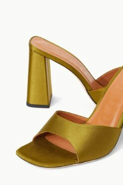 SLOANE HEEL | OLIVE SATIN 6 SLOANE HEEL | OLIVE SATIN -Staud Store STAUD SLOANE HEEL OLIVE SATIN SPRING 23 ECOM 4 2