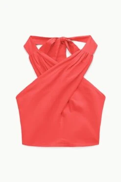 SMOCKED KAI TOP | HIBISCUS -Staud Store STAUD SMOCKEDKAI TOP HIBISCUS SPRING 23 ECOM 1