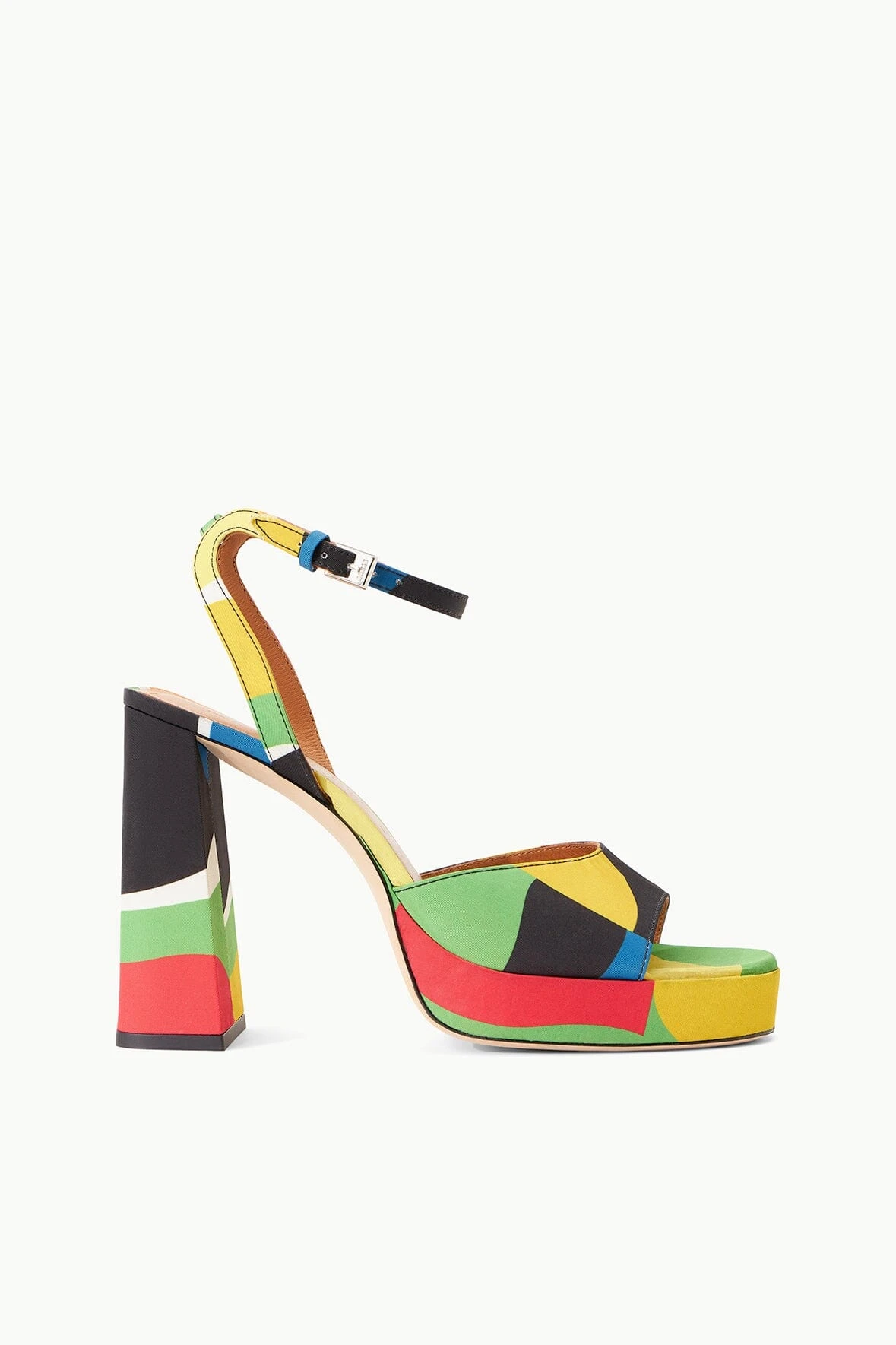 SOLANGE PLATFORM | MARBLE WAVE TAFFETA SOLANGE PLATFORM | MARBLE WAVE TAFFETA -Staud Store STAUD SOLANGE PLATFORM MARBLEWAVE SUPF 23 ECOM 1