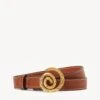 SWIRL BUCKLE BELT | TAN 1 SWIRL BUCKLE BELT | TAN -Staud Store STAUD SWIRL BUCKLE BELT 25MM TAN HOLIDAY 22 ECOM 1