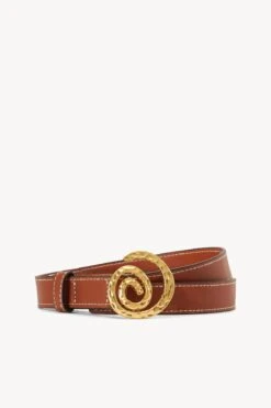 SWIRL BUCKLE BELT | TAN