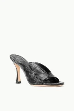 SYLVIA MULE | BLACK CROC EMBOSSED -Staud Store STAUD SYLVIA MULE BLACK SUPF 23 ECOM 2