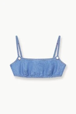 STAUD + WRANGLER THE JEAN BIKINI TOP | MID BLUE -Staud Store STAUD THEJEANBIKINI DENIM MIDBLUE WRANGLER 23 ECOM 1