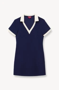 VOLLEY DRESS | NAVY IVORY -Staud Store STAUD VOLLEY DRESS NAVY SUPF 23 ECOM 1 1
