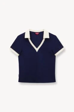 VOLLEY TOP | NAVY IVORY -Staud Store STAUD VOLLEY TOP NAVY SUPF 23 ECOM 1