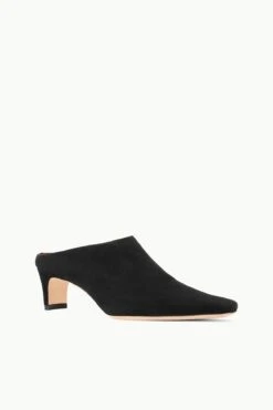 WALLY MULE | BLACK SUEDE -Staud Store STAUD WALLY MULE SUEDEBLACK SUPF 23 ECOM 2