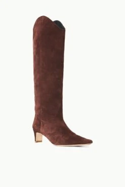 WESTERN WALLY BOOT | MAHOGANY SUEDE 4 WESTERN WALLY BOOT | MAHOGANY SUEDE -Staud Store STAUD WESTERNWALLY BOOT MAHOGANY FALL 23 ECOM 2