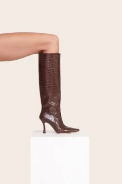 CAMI BOOT | ESPRESSO CROC EMBOSSED -Staud Store Shoes2 00252 web