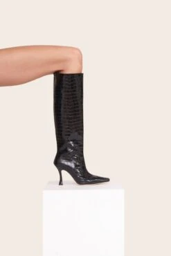 CAMI BOOT | BLACK CROC EMBOSSED -Staud Store Shoes2 00263 web