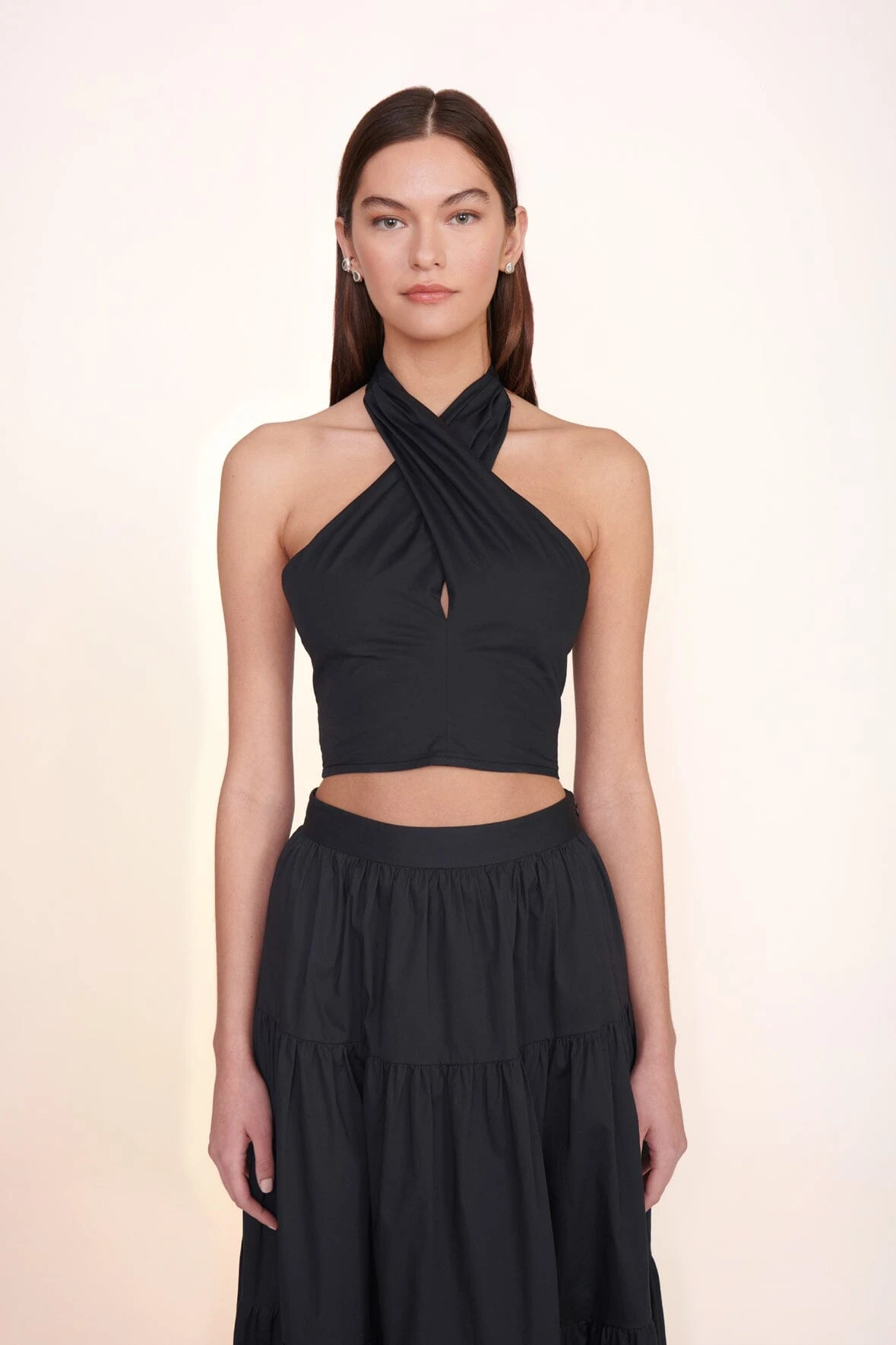 SMOCKED KAI TOP | BLACK SMOCKED KAI TOP | BLACK -Staud Store Smocked Kai Top Black Sea Skirt Black 00570 web